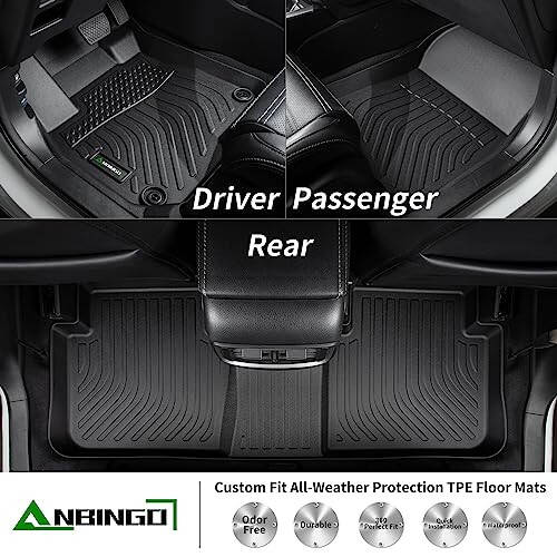 ANBINGO - Mats Set for KIA Seltos 2021-2023 (Trunk Without subwoofer) TPE All Weather Car Mats Waterproof Non-Slip Mat Full Sets - 2