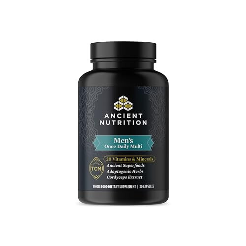 Ancient Nutrition Erkekler İçin Multivitamin, Ancient Multi Erkekler İçin Günlük Tek Doz Vitamin Takviyesi 30 Adet, A Vitamini, B Vitamini ve K2 Vitamini, Çemen Otu, Bağışıklık Sistemini Destekler, Paleo ve Keto Dostu - 1