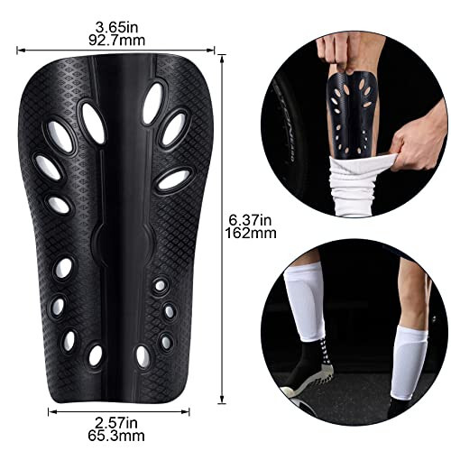 ANCIRS 2 Pairs Soccer Shin Guards for Kids Adults, Breathable Shin Guard Sleeves for Boy & Girl Football Games, Protective EVA Cushion for Youth Men & Women - 2