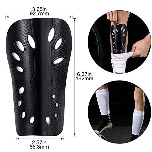 ANCIRS 2 Pairs Soccer Shin Guards for Kids Adults, Breathable Shin Guard Sleeves for Boy & Girl Football Games, Protective EVA Cushion for Youth Men & Women - 2