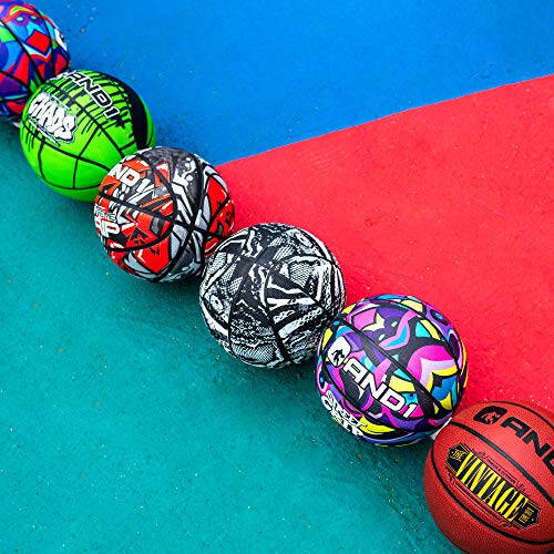 AND1 Chaos Basketball: Official Regulation Size 7 (29.5 inches) Rubber - Deep Channel Construction Streetball, Made for Indoor Outdoor Basketball Games - 5