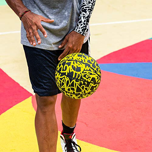 AND1 Fantom Graffiti Basketbol: Resmi Düzenleme Boyutu 7 (29.5 inç) Kauçuk Basketbol - Derin Kanal Yapısı Sokak Basketbolu, Kapalı ve Açık Basketbol Oyunları İçin Yapılmış - 4