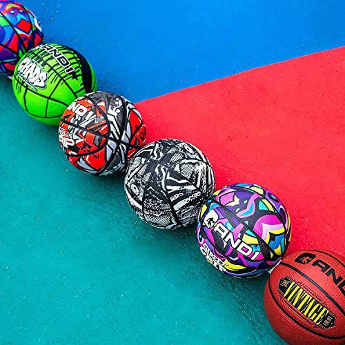 AND1 Fantom Rubber Basketball - Official Size Streetball, Made for Indoor and Outdoor Basketball Games, Sold Inflated, Black, Size 7 - 3