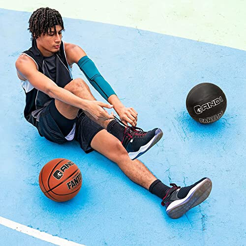 AND1 Fantom Rubber Basketball - Official Size Streetball, Made for Indoor and Outdoor Basketball Games, Sold Inflated, Black, Size 7 - 5