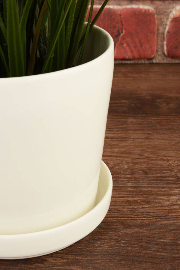 Angdesign Ceramic Pot with Plate 14 Cm Cream - 7