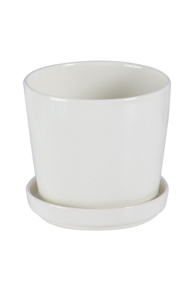 Angdesign Ceramic Pot with Plate 14 Cm Cream - 8