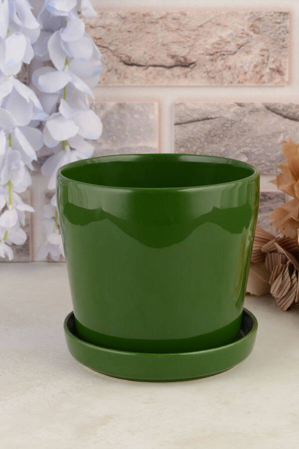 Angdesign Ceramic Pot with Plate 14 Cm Green - 6