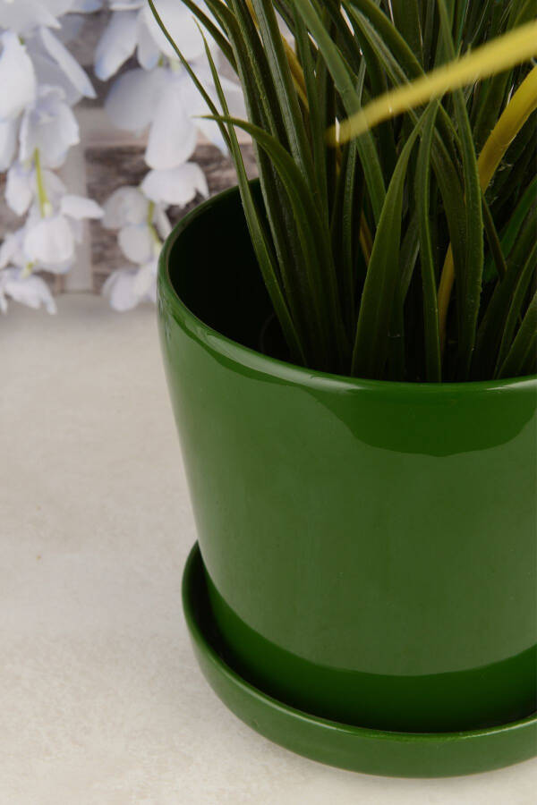 Angdesign Ceramic Pot with Plate 14 Cm Green - 7