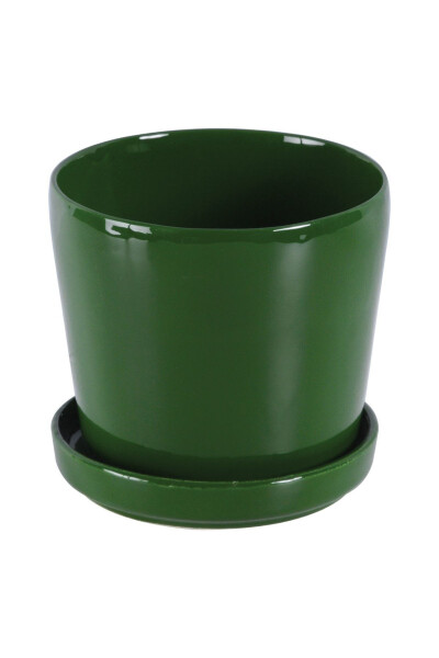 Angdesign Ceramic Pot with Plate 14 Cm Green - 8