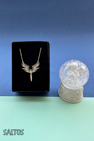 Angel Necklace Snow Globe Zircon Michael Angelic Snow Globe Valentine's Day Gift Birthday Gift - 4