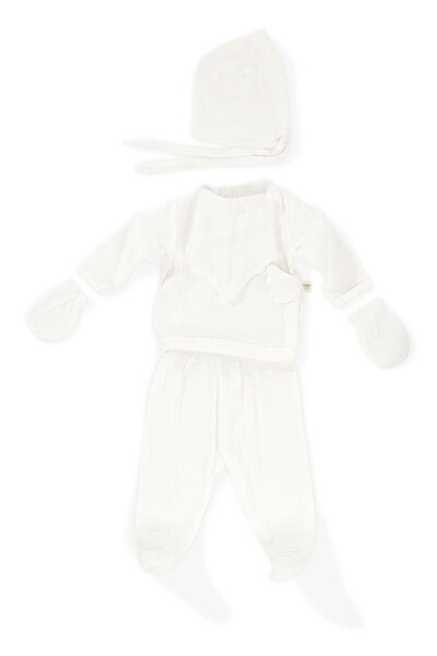 Angel Wings Muslin 5 Pack Newborn Set - White - 2