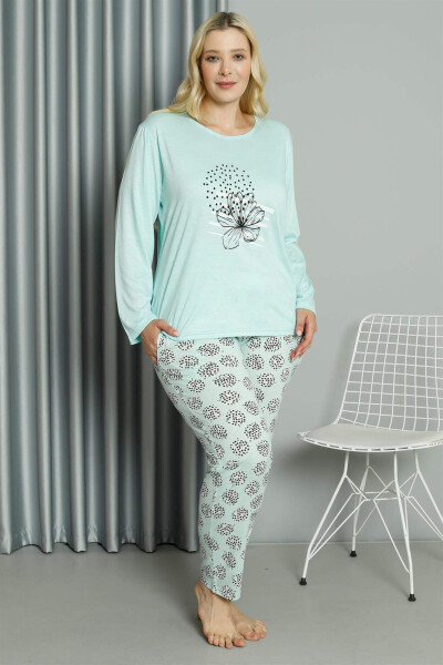 Angelino Lingerie Women's Plus Size Cotton Long-Sleeved Pajama Set 202211 - 2