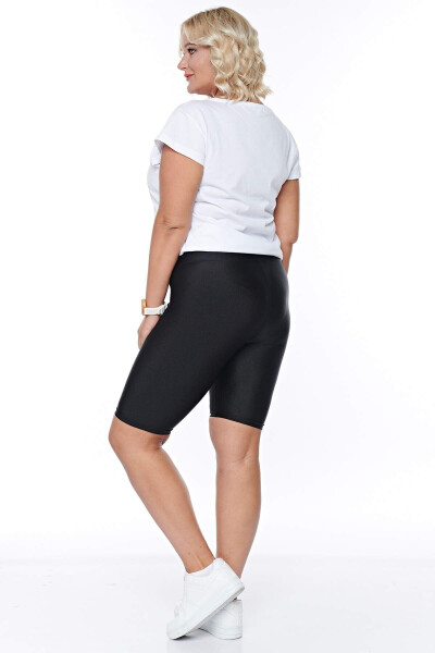 Angelino Plus Size Shiny Disco Shorts Leggings 24652 - 10