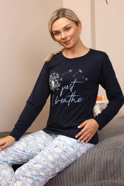 Angelino Underwear Women's Cotton Long Sleeve Pajama Set 4189 - 5