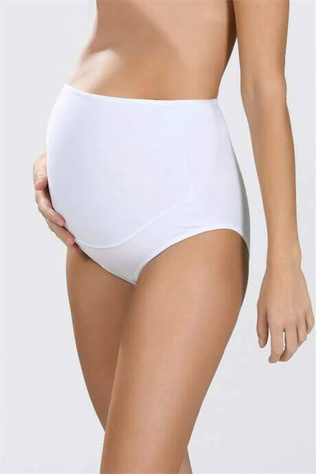 Angelino Underwear Women's Cotton Lycra Stretchy High Waist White Postpartum Pregnancy Underwear 2-Pack - 2