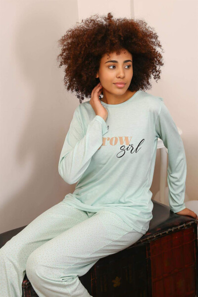 Angelino Women's Cotton Long Sleeve Pajama Set 4188 - 1