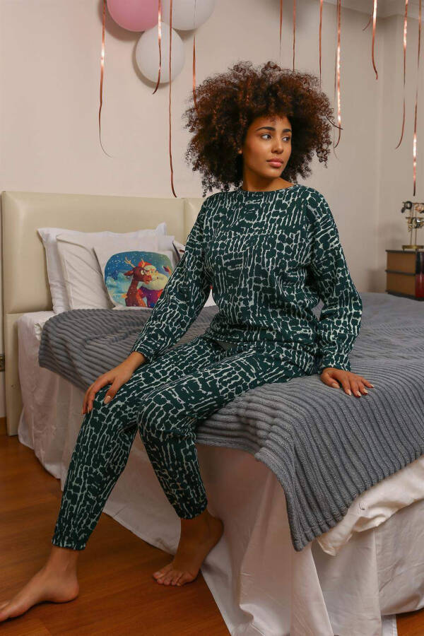 Angelino Women's Long-Sleeved 3-Thread Cotton Pajama Set 4181 - 3