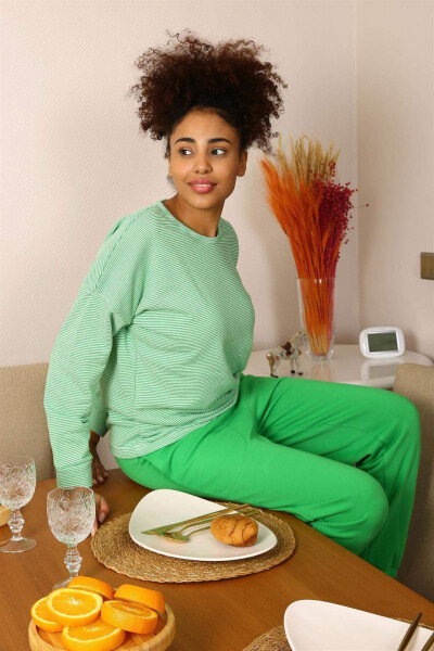 Angelino Women's Long-Sleeved 3-Thread Cotton Pajama Set 4191 - 4