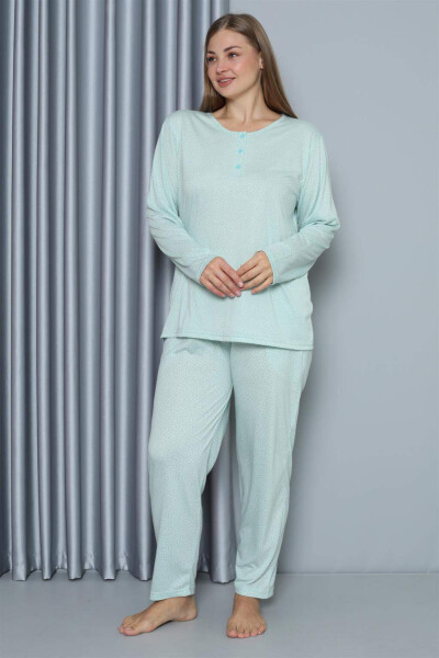 Angelino Women's Plus Size Cotton Long Sleeve Pajama Set 202212 - 1