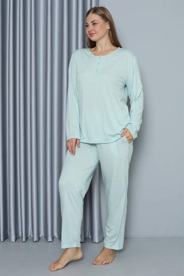 Angelino Women's Plus Size Cotton Long Sleeve Pajama Set 202212 - 3