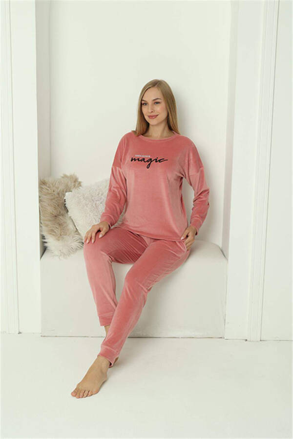 Angelino Women's Velvet Pink Pajama Set 20624 - 4