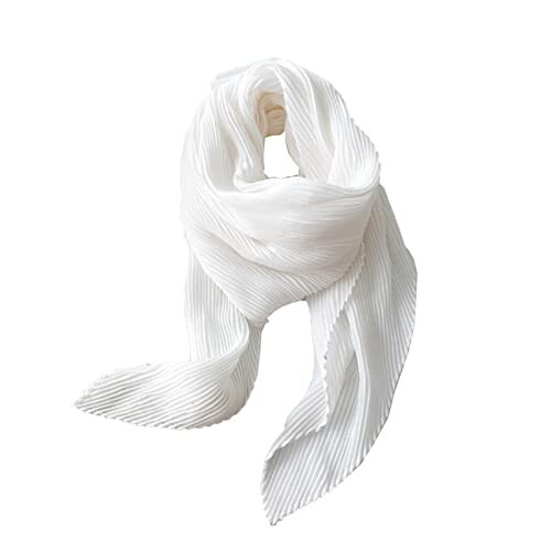 ANIDL Crinkle Solid Color Cotton Hemp Small Square Scarfs Silk Scarf, Female Four Seasons Thin Wrap Scarf Head Shawl - 1