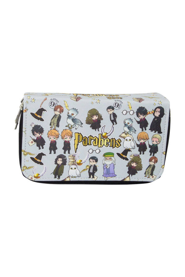 Anime-manga Harry Potter Themed Three-Compartment Vegan Leather Pencil Case - 2