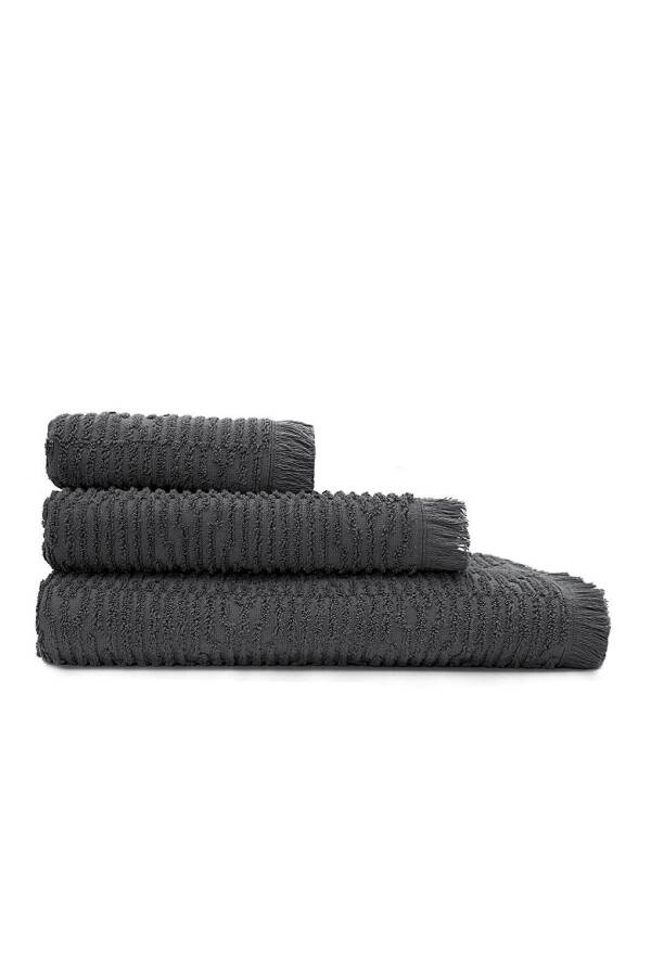 Anisa Bath Towel Set 100% Cotton Combed Jacquard Anthracite - 21