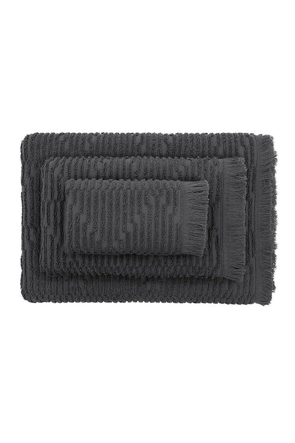 Anisa Bath Towel Set 100% Cotton Combed Jacquard Anthracite - 22