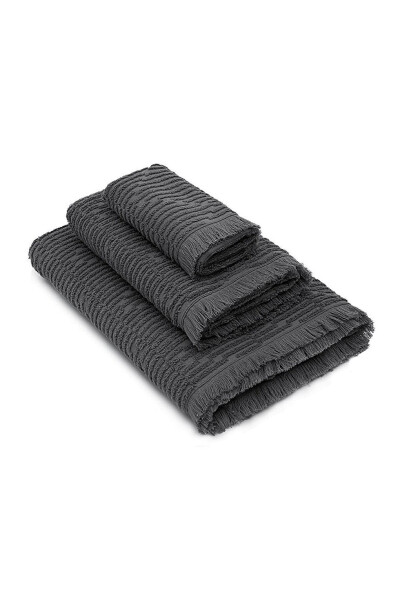 Anisa Bath Towel Set 100% Cotton Combed Jacquard Anthracite - 23