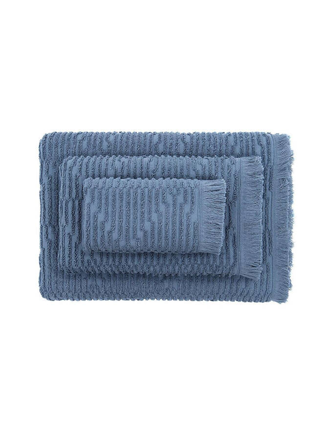 Anisa Bath Towel Set 100% Cotton Combed Jacquard Blue - 12