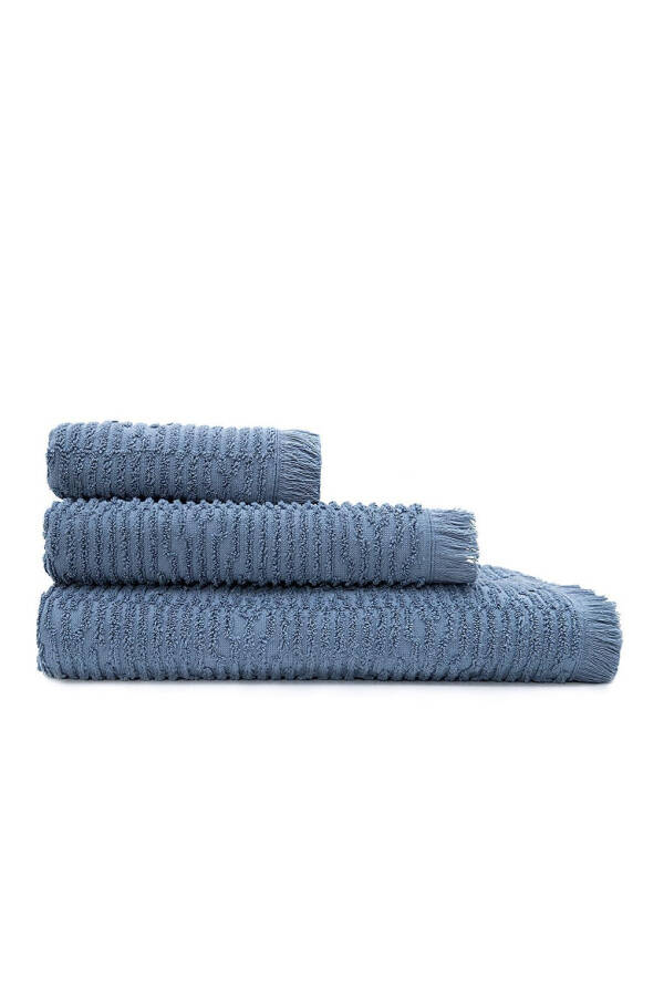 Anisa Bath Towel Set 100% Cotton Combed Jacquard Blue - 21