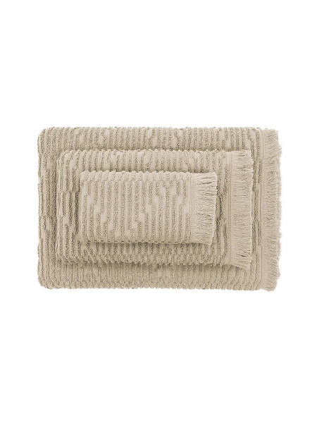 Anisa Bath Towel Set 100% Cotton Jacquard Beige - 12