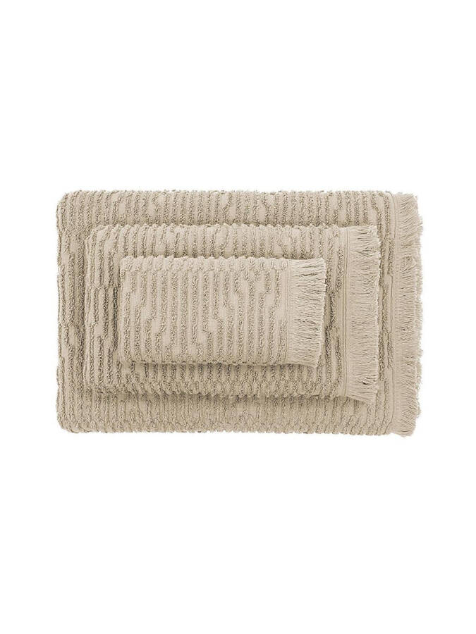 Anisa Bath Towel Set 100% Cotton Jacquard Beige - 2