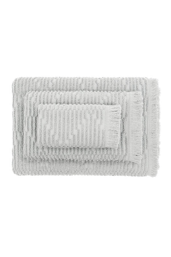 Anisa Bath Towel Set 100% Cotton Jacquard Grey - 17