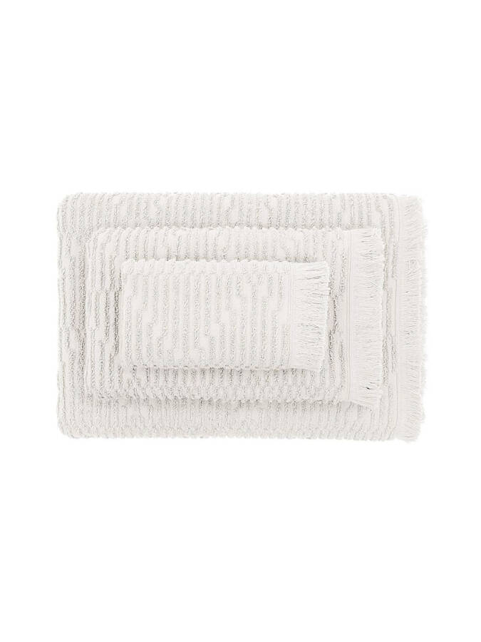 Anisa Bath Towel Set 100% Cotton Terry Jacquard Cream - 12