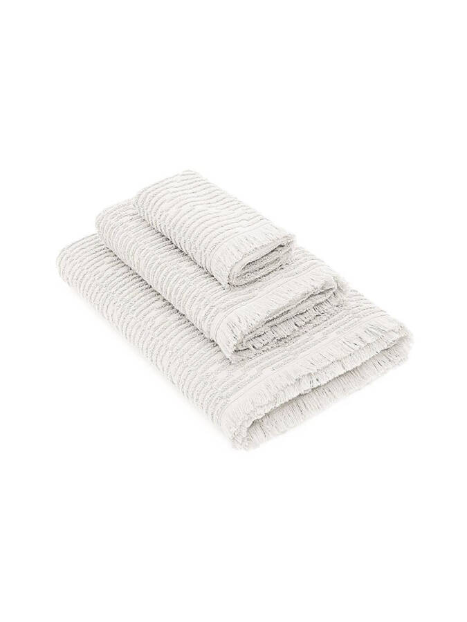 Anisa Bath Towel Set 100% Cotton Terry Jacquard Cream - 13