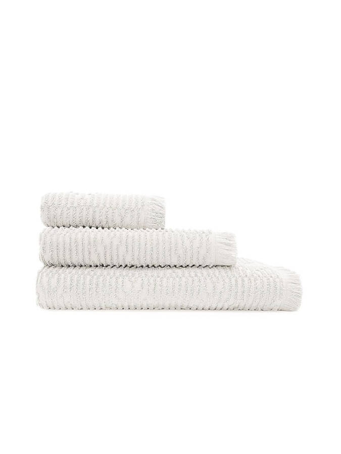 Anisa Bath Towel Set 100% Cotton Terry Jacquard Cream - 6