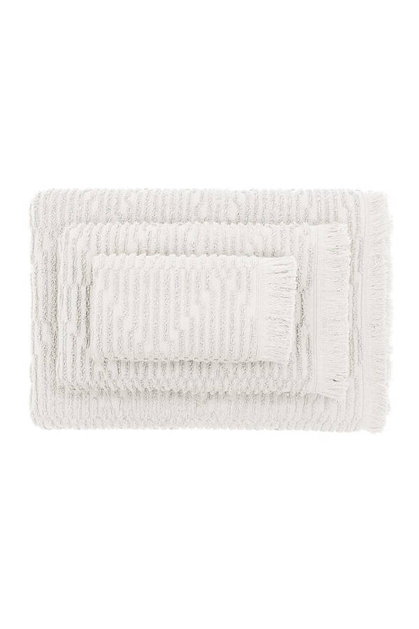 Anisa Bath Towel Set 100% Cotton Terry Jacquard Cream - 17