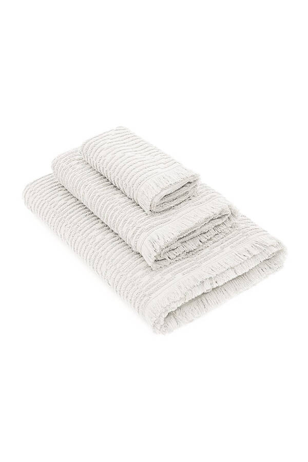 Anisa Bath Towel Set 100% Cotton Terry Jacquard Cream - 18