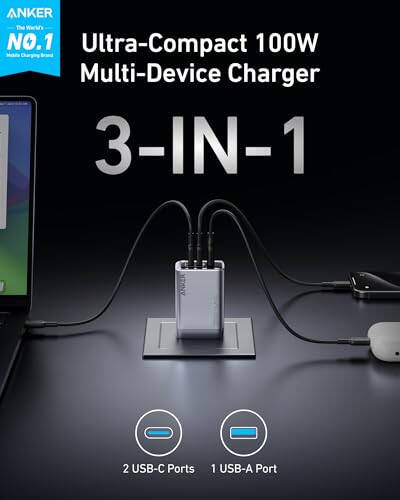 Anker Prime Charger (100W, 3 Ports, GaNPrime) with Anker Prime 9,600mAh 65W Power Bank - 2