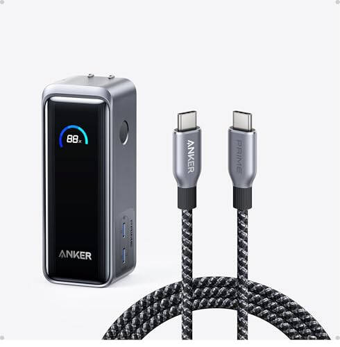 Anker Prime USB C - USB C Kablosu, 240W 6 ft Prime 9,600mAh 65W Güç Bankası - 1