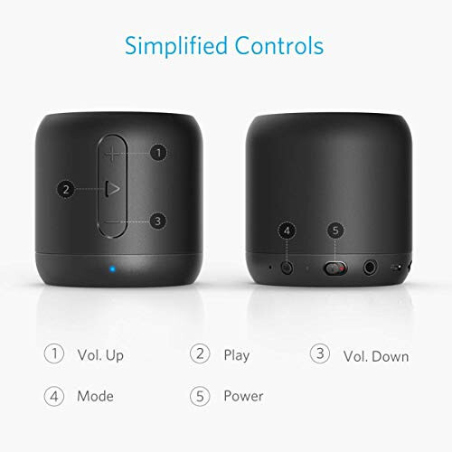 Anker Soundcore Mini, суперпортативный Bluetooth-динамик с 15-часовой работой от батареи, радиусом действия Bluetooth 20 метров, улучшенными басами, шумоподавляющим микрофоном (восстановленный) - 7