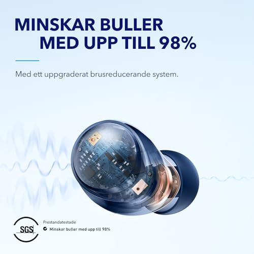 Anker tomonidan Soundcore Space A40 Avtomatik sozlanadigan faol shovqinni bekor qiluvchi simsiz quloqchinlar, Shovqinni 98% gacha kamaytirish, 50 soat o'ynash vaqti, Yuqori aniqlikdagi ovoz, Qulay joylashish, Ilova sozlash, Simsiz zaryadlash (Moviy) - 5