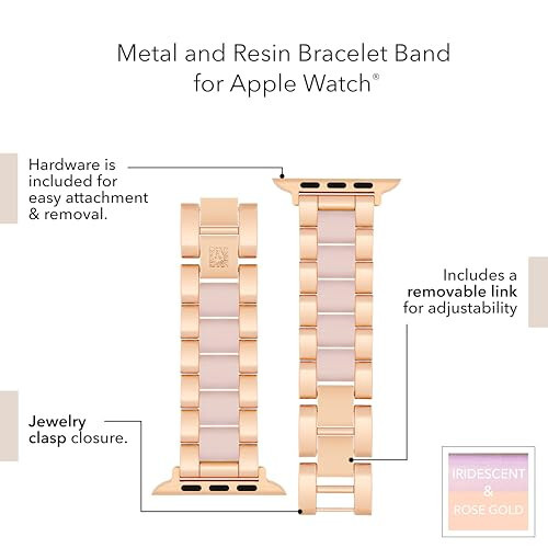 Anne Klein Fashion Resin Bracelet for Apple Watch, Secure, Adjustable, Apple Watch Replacement Band, Fits Most Wrists - 5