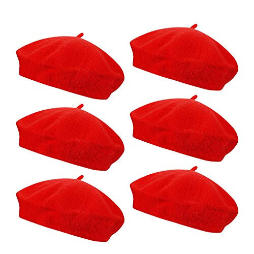 Anteer 6 Pieces Wool Beret Hat French Style Beanie Hats Fashion Ladies Beret Caps for Women Girls Lady - 1