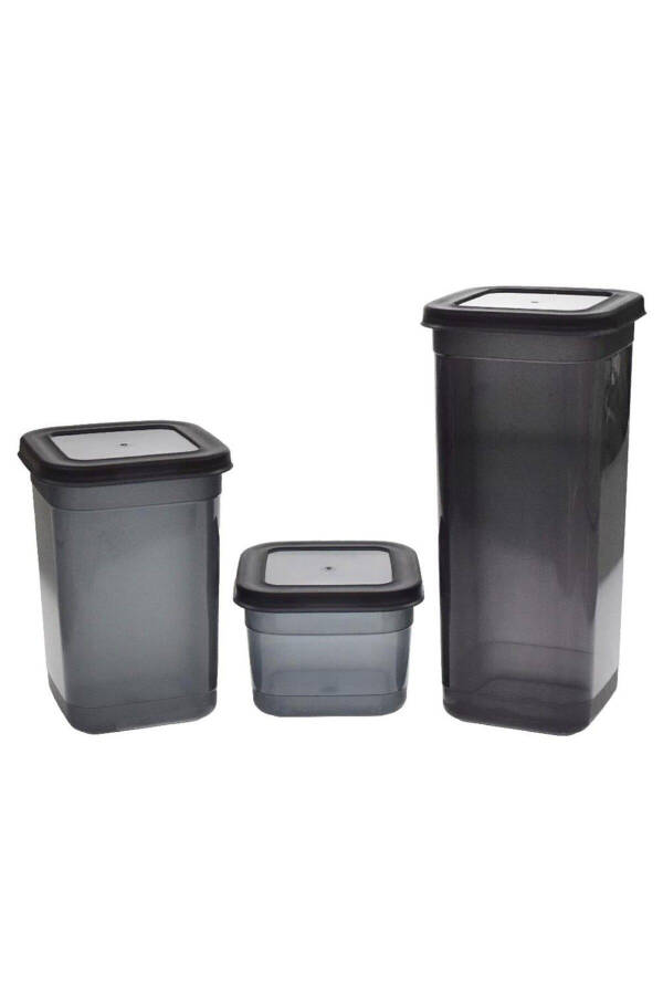 Anthracite Organizer 3 Size Storage Container Set Leakproof Lid 3-Piece Set (0.60 Lt +1.30 Lt +1.90 Lt) - 10