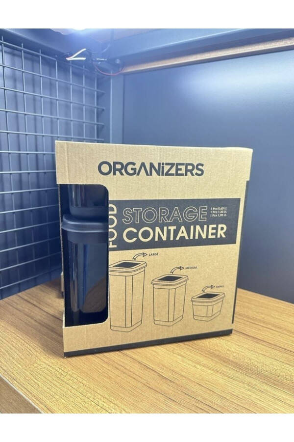 Anthracite Organizer 3 Size Storage Container Set Leakproof Lid 3-Piece Set (0.60 Lt +1.30 Lt +1.90 Lt) - 14