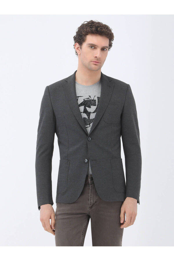 Anthracite Plain Modern Fit Jacket - 7