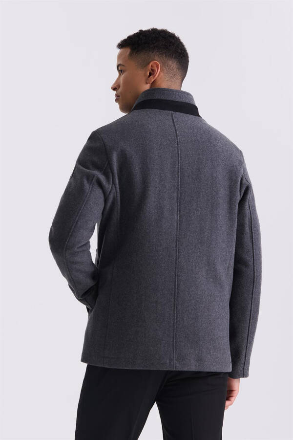 Anthracite Regular Fit Notched Lapel Wool Blazer - 7